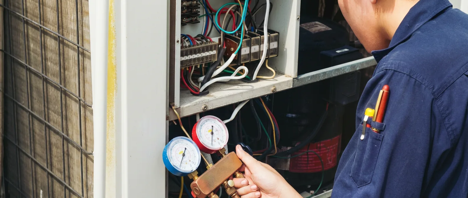 QPH technician servicing residential heating equipment in Kokomo, Indiana