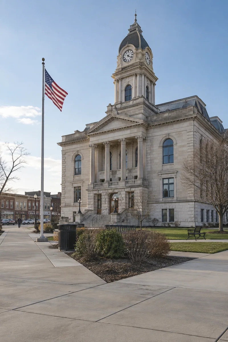 County courthouse and municipal building served by QPH in Indiana