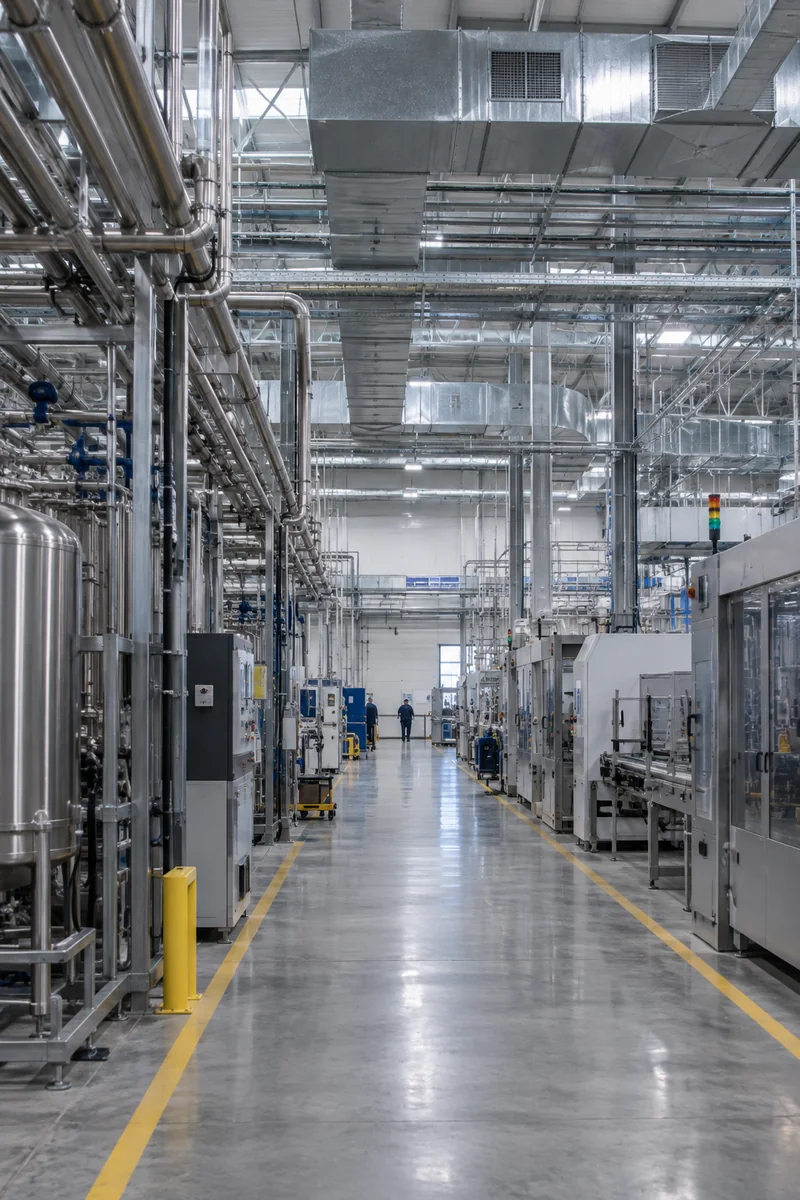 Manufacturing plant process piping and ductwork serviced by QPH in Indiana