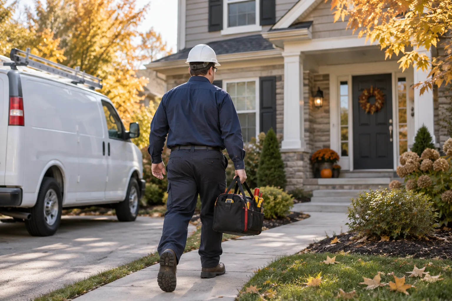 QPH technician arriving at an Indiana home for a service call